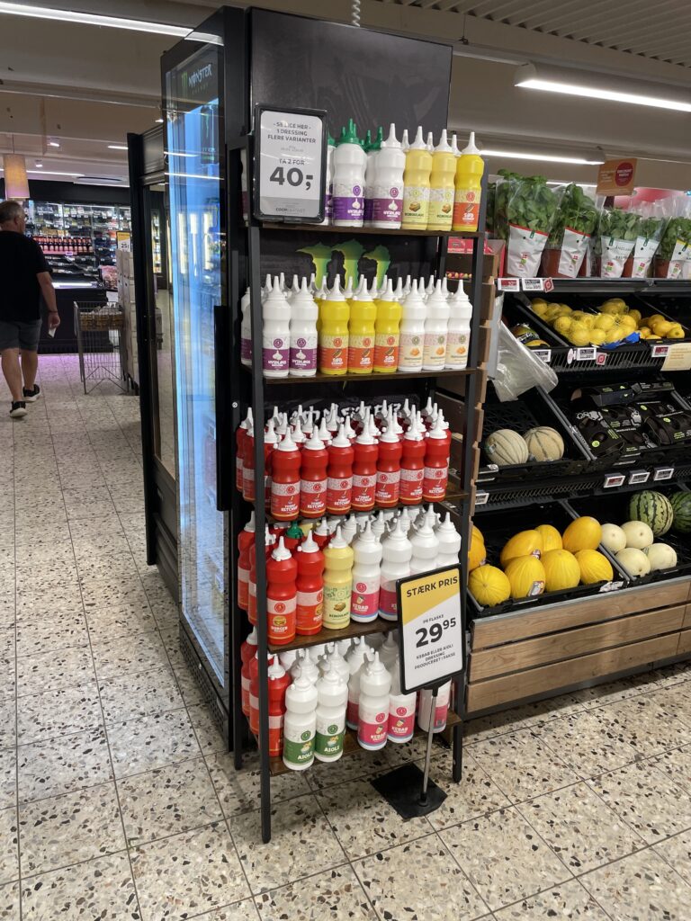 Sauce rack in supermarket
