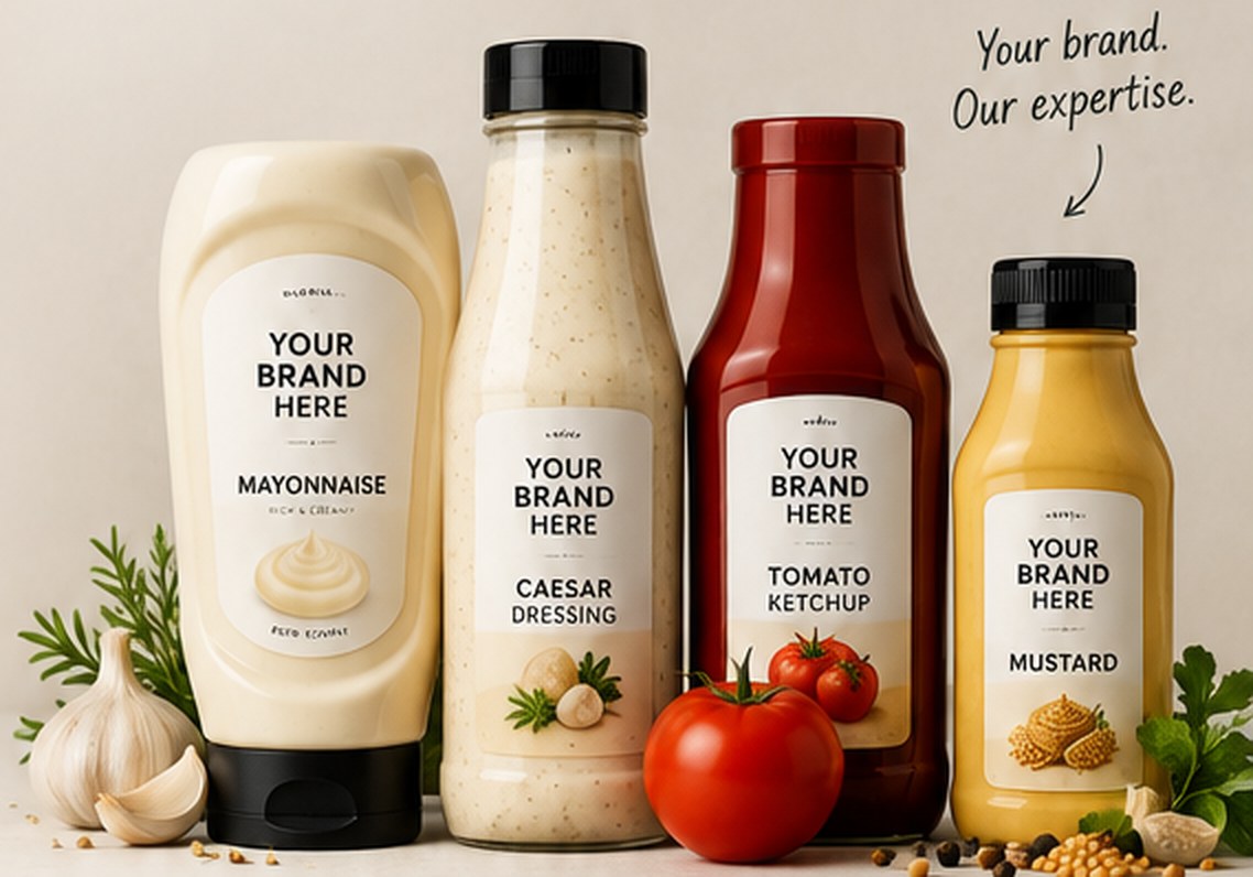 Private label mayonnaise, dressing, ketchup and mustard – your brand here